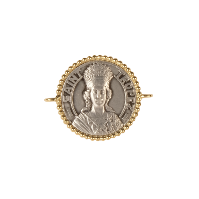 Médaille - Bracelet argent/or Jaune - 16mm - La Médaille de Saint-Tropez