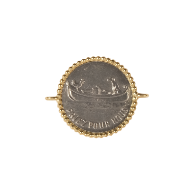 Médaille - Bracelet argent/or Jaune - 16mm - La Médaille de Saint-Tropez