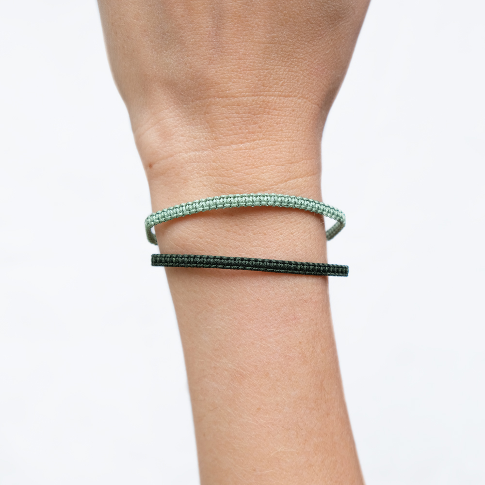 Bracelet Macramé Vert olive Vert foncé - La Médaille de Saint Tropez